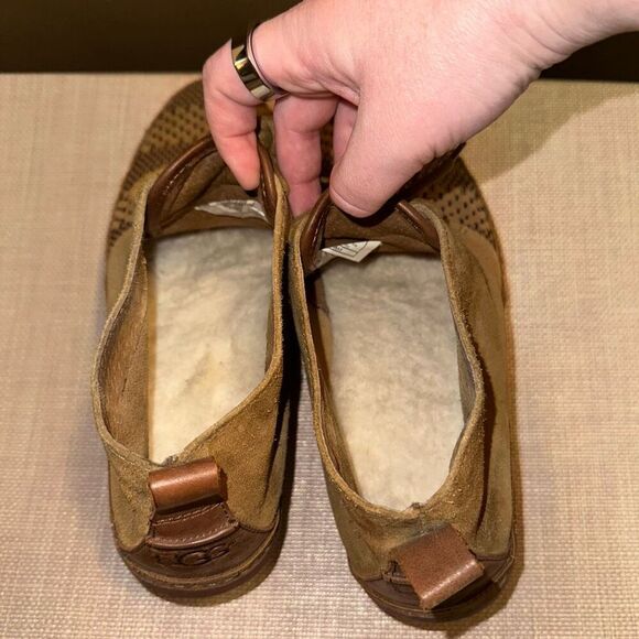 UGG Men’s Brown Pattern Suede Sherpa Lined Lace Up Booties Size 9.5 GUC main image 7
